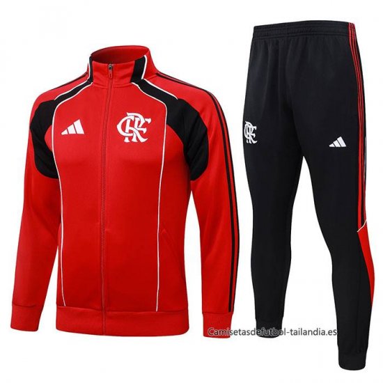Chandal de Chaqueta del Flamengo 2025-2026 Rojo Negro - Haga un click en la imagen para cerrar