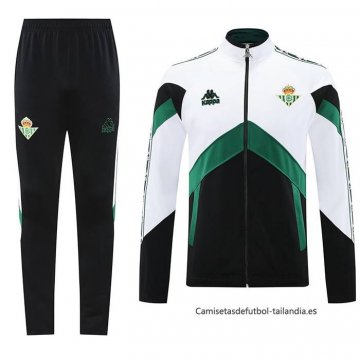 Chandal de Chaqueta del Real Betis 2025-2026 Blanco Negro Chandal de Chaqueta del Real Betis 2025-2026 Blanco Negro