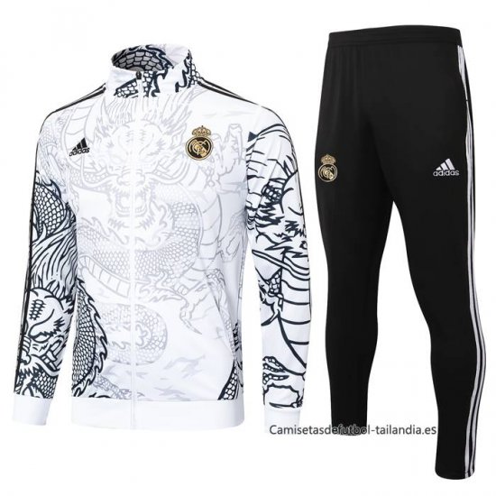 Chandal de Chaqueta del Real Madrid Dragon 2024-2025 Blanco - Haga un click en la imagen para cerrar