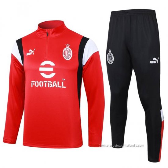Chandal de Sudadera del AC Milan 2023-2024 Rojo y Blanco - Haga un click en la imagen para cerrar
