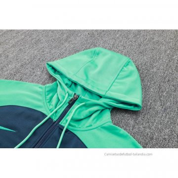 Chandal de Sudadera del Barcelona 2023-2024 Azul y Verde