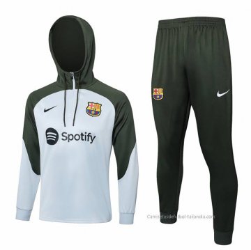 Chandal de Sudadera del Barcelona Nino 2023-2024 Gris Claro Chandal de Sudadera del Barcelona Nino 2023-2024 Gris Claro