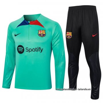 Chandal de Sudadera del Barcelona Nino 2023-2024 Verde Claro Chandal de Sudadera del Barcelona Nino 2023-2024 Verde Claro