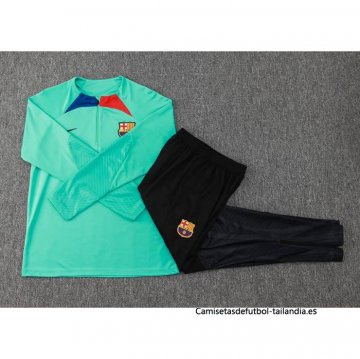Chandal de Sudadera del Barcelona Nino 2023-2024 Verde Claro
