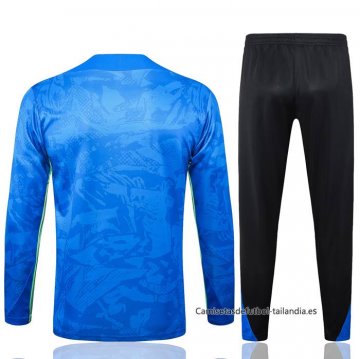 Chandal de Sudadera del Barcelona Nino 2024-2025 Azul y Verde