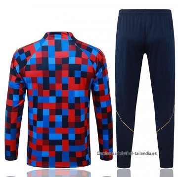Chandal de Sudadera del Barcelona Nino 2026-2027 Azul Rojo