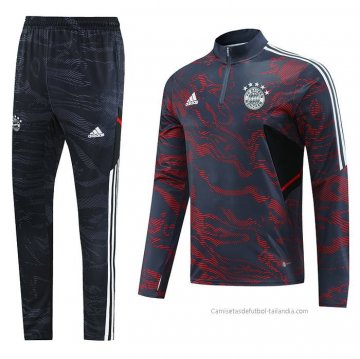 Chandal de Sudadera del Bayern Munich 2022-2023 Rojo y Gris