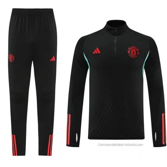 Chandal de Sudadera del Manchester United 2023-2024 Negro - Haga un click en la imagen para cerrar