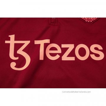 Chandal de Sudadera del Manchester United Nino 2023-2024 Rojo Oscuro