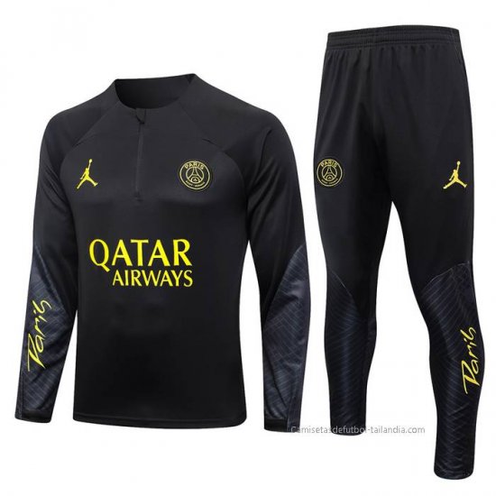 Chandal de Sudadera del Paris Saint-Germain Jordan 2023-2024 Negro - Haga un click en la imagen para cerrar