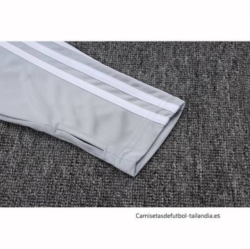 Chandal de Sudadera del Real Madrid 2025-2026 Gris Blanco