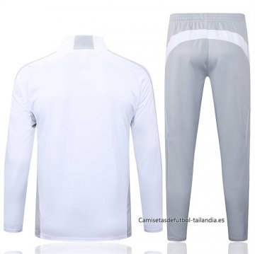 Chandal de Sudadera del Real Madrid Nino 2025-2026 Blanco Gris