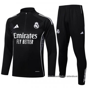 Chandal de Sudadera del Real Madrid Nino 2025-2026 Negro Chandal de Sudadera del Real Madrid Nino 2025-2026 Negro