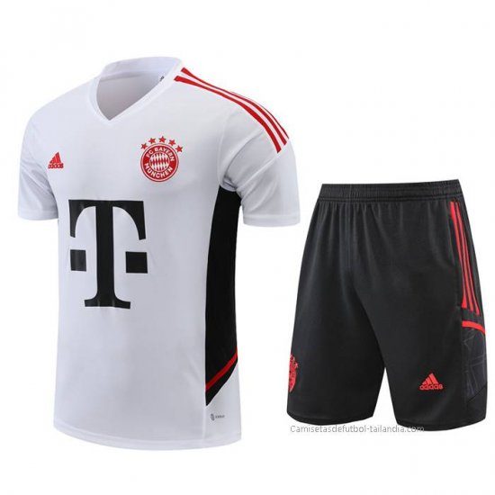 Chandal del Bayern Munich Manga Corta 2022-2023 Blanco - Pantalon Corto - Haga un click en la imagen para cerrar