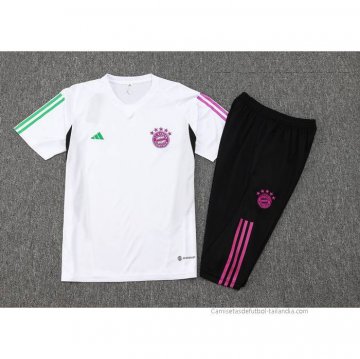 Chandal del Bayern Munich Manga Corta 2023-2024 Blanco - Pantalon Corto
