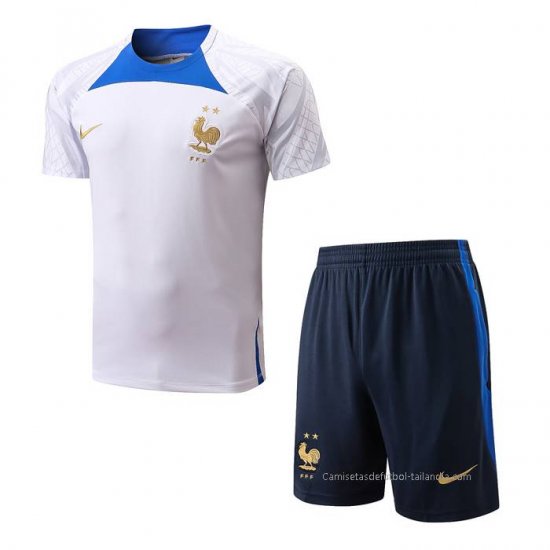 Chandal del Francia Manga Corta 2022-2023 Blanco - Pantalon Corto - Haga un click en la imagen para cerrar