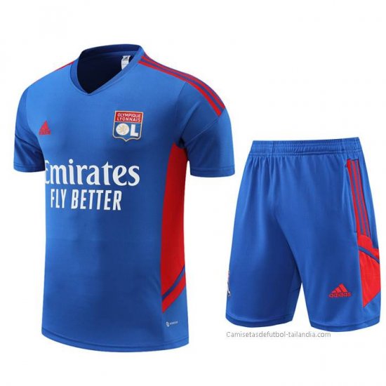 Chandal del Lyon Manga Corta 2022-2023 Azul - Pantalon Corto - Haga un click en la imagen para cerrar