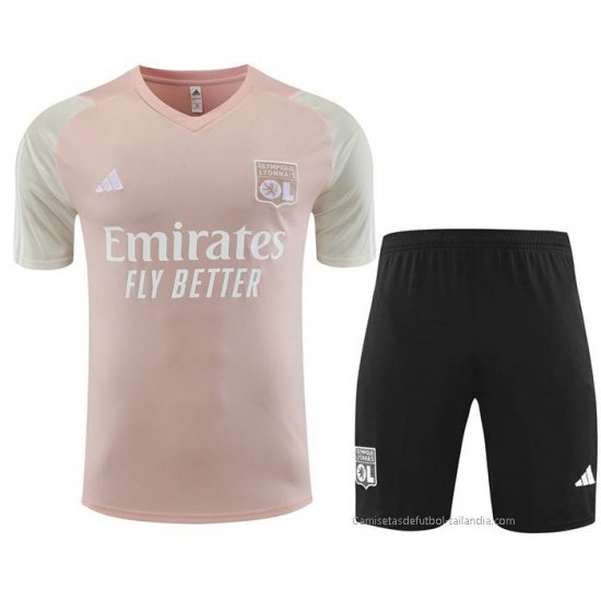 Chandal del Lyon Manga Corta 2023-2024 Rosa - Pantalon Corto - Haga un click en la imagen para cerrar