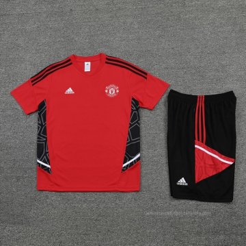 Chandal del Manchester United Manga Corta 2022-2023 Rojo - Pantalon Corto
