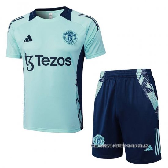 Chandal del Manchester United Manga Corta 2024-2025 Verde - Pantalon Corto - Haga un click en la imagen para cerrar