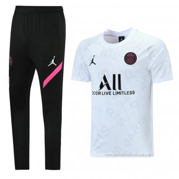 Chandal del Paris Saint-Germain Jordan Manga Corta 2021 Blanco