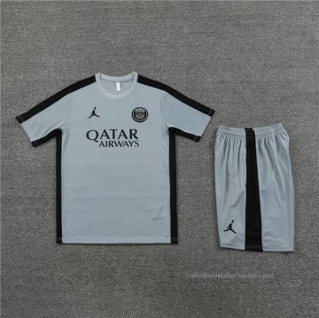 Chandal del Paris Saint-Germain Jordan Manga Corta 2023-2024 Gris - Pantalon Corto