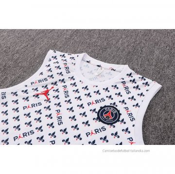 Chandal del Paris Saint-Germain Jordan Sin Mangas 2022-2023 Blanco