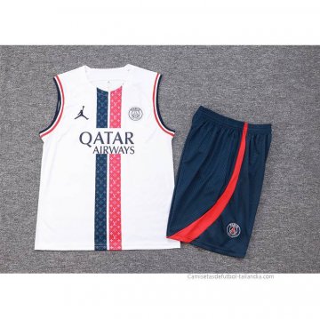 Chandal del Paris Saint-Germain Jordan Sin Mangas 2023-2024 Blanco