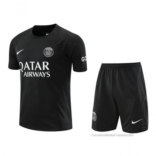 Chandal del Paris Saint-Germain Manga Corta 2022-2023 Negro - Pantalon Corto - Haga un click en la imagen para cerrar