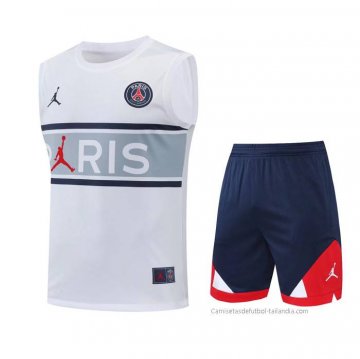 Chandal del Paris Saint-Germain Sin Mangas 2022-2023 Blanco y Gris Chandal del Paris Saint-Germain Sin Mangas 2022-2023 Blanco y Gris