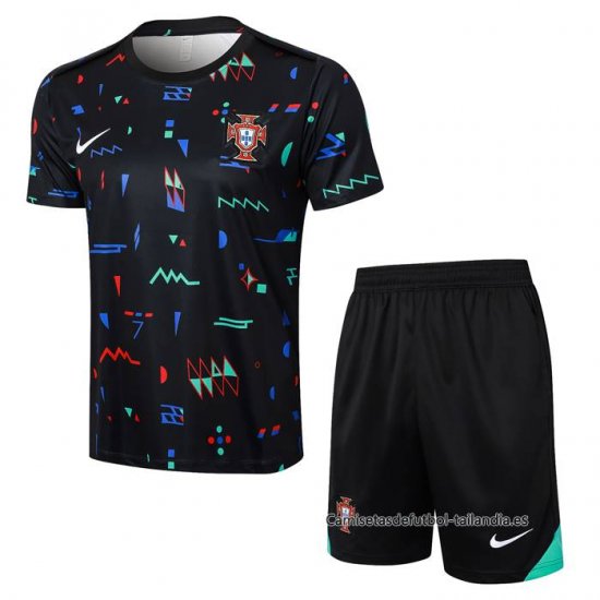 Chandal del Portugal Manga Corta 2024-2025 Negro - Pantalon Corto - Haga un click en la imagen para cerrar