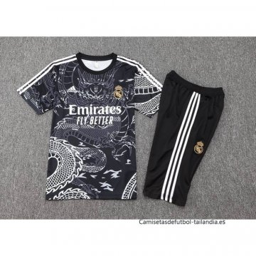 Chandal del Real Madrid Dragon Manga Corta 2024-2025 Negro - Pantalon Corto