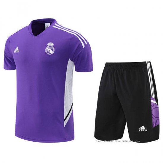 Chandal del Real Madrid Manga Corta 2022-2023 Purpura - Pantalon Corto - Haga un click en la imagen para cerrar