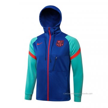 Chaqueta con Capucha del Barcelona 2021-2022 Azul Chaqueta con Capucha del Barcelona 2021-2022 Azul