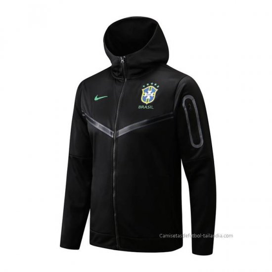 Chaqueta con Capucha del Brasil 2022-2023 Negro - Haga un click en la imagen para cerrar