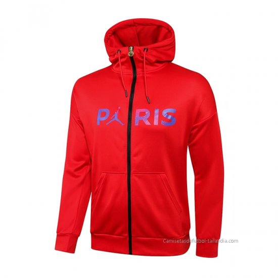 Chaqueta con Capucha del Paris Saint-Germain 2021-2022 Rojo - Haga un click en la imagen para cerrar