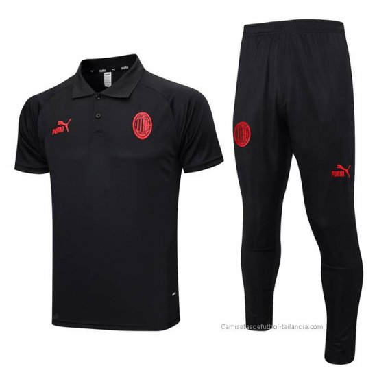 Conjunto Polo del AC Milan 2023-2024 Negro - Haga un click en la imagen para cerrar