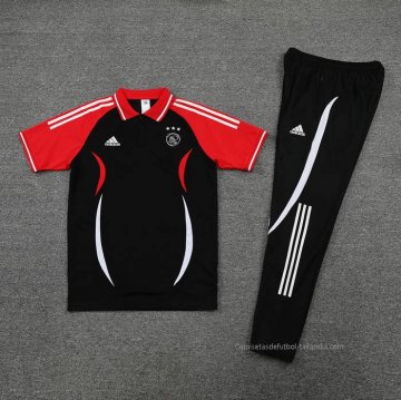 Conjunto Polo del Ajax 2022-2023 Negro y Rojo