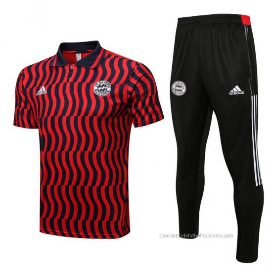 Conjunto Polo del Bayern Munich 2022-2023 Rojo - Haga un click en la imagen para cerrar