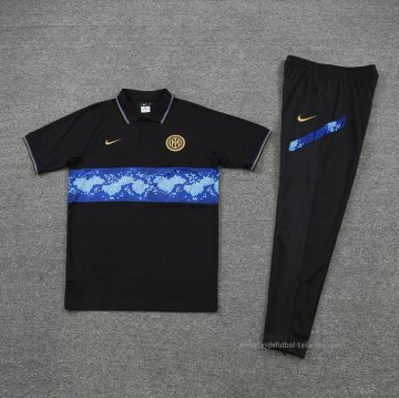 Conjunto Polo del Inter Milan 2022-2023 Negro y Azul