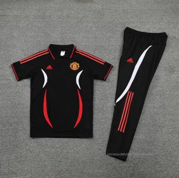 Conjunto Polo del Manchester United 2022-2023 Negro