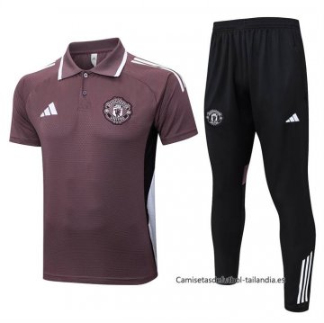 Conjunto Polo del Manchester United 2025-2026 Marron Conjunto Polo del Manchester United 2025-2026 Marron
