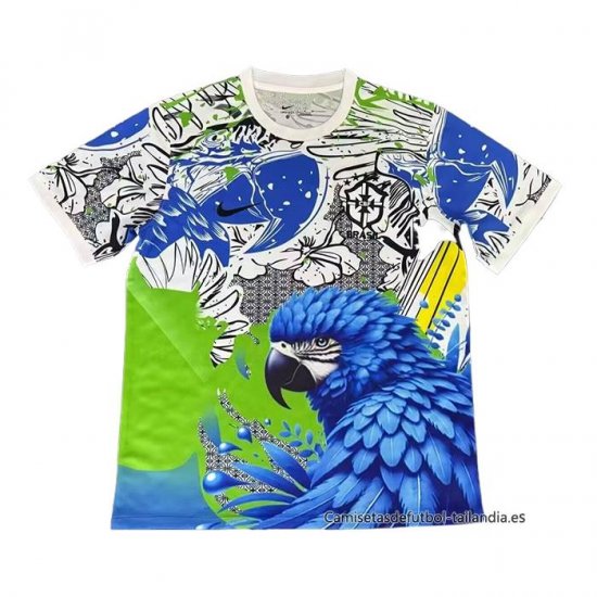 Tailandia Camiseta Brasil Special 2025-2026 Blanco Azul - Haga un click en la imagen para cerrar