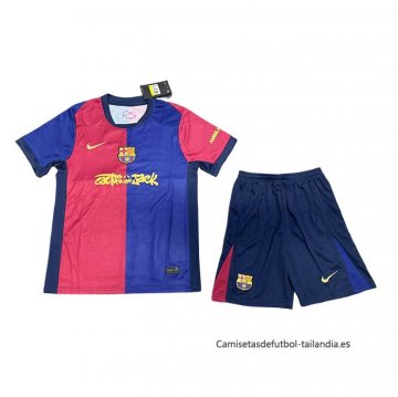 1ª Camiseta Barcelona Nino 2024-2025 Rojo Azul