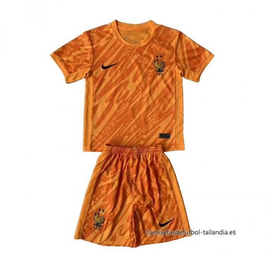 Camiseta Francia Portero Nino 2024 Naranja - Haga un click en la imagen para cerrar