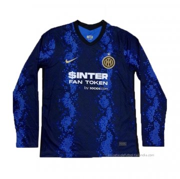 1ª Camiseta Inter Milan Manga Larga 2021-2022 1ª Camiseta Inter Milan Manga Larga 2021-2022