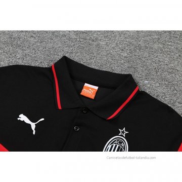 Camiseta Polo del AC Milan 2022-2023 Negro y Rojo