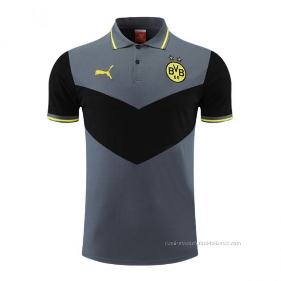 Camiseta Polo del Borussia Dortmund 2022-2023 Gris y Negro - Haga un click en la imagen para cerrar