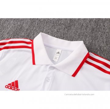 Camiseta Polo del Manchester United 2021-2022 Blanco y Rojo