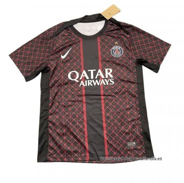Camiseta Pre Partido del Paris Saint-Germain 2025-2026 Negro Rojo Camiseta Pre Partido del Paris Saint-Germain 2025-2026 Negro Rojo
